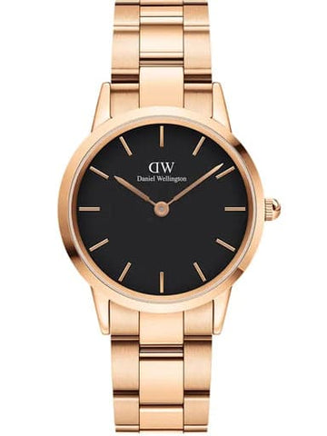 Daniel Wellington Analogue Women's Watch(Black Dial Rose Gold Colored Strap) - Kamal Watch Company