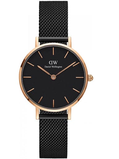 Daniel Wellington Classic Petite Analogue Women's Watch(Black Dial & Black Colored Strap) - Kamal Watch Company