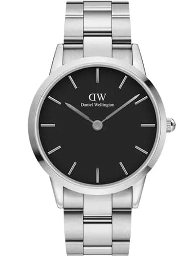 Daniel Wellington Analogue Men's Watch(Black Dial Silver Colored Strap) - Kamal Watch Company