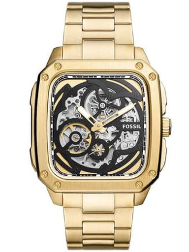 Fossil Mens Inscription Black Dial Stainless Steel Analog Watch - ME3204 - Kamal Watch Company