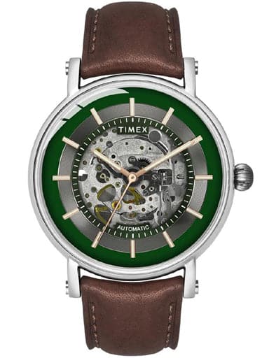 TIMEX MEN'S GREEN DIAL FULL SKELETON AUTOMATIC WATCH TWEG16717 - Kamal Watch Company