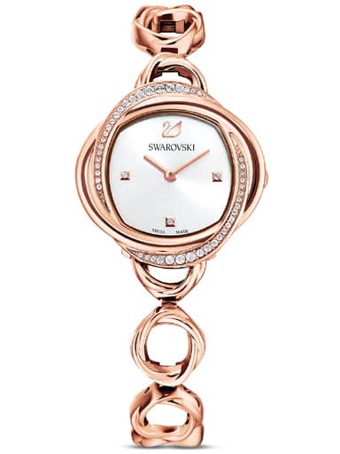 SWAROVSKI Crystal Flower watch Metal bracelet, Rose gold tone, Rose-gold tone PVD 5547626 - Kamal Watch Company