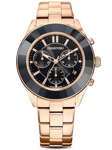 SWAROVSKI Octea Lux Sport watch Metal bracelet, Black, Rose gold-tone finish 5610478 - Kamal Watch Company