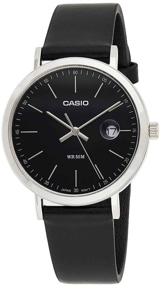 CASIO ENTICER MEN Black Leather - Men's Watch A1833 - Kamal Watch Company