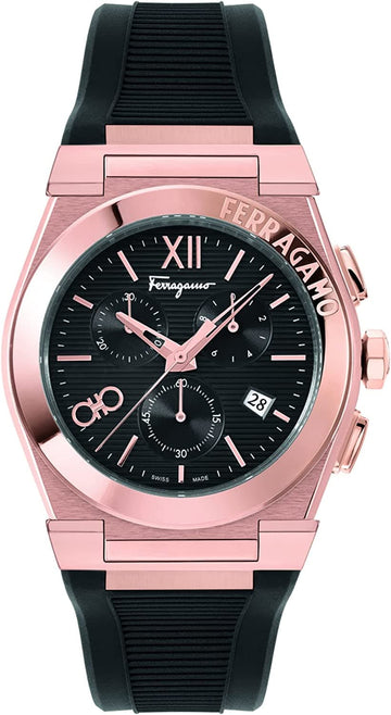 Salvatore Ferragamo Mens Black 42 mm Vega Watch SFMR00222 - Kamal Watch Company