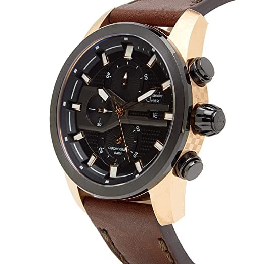 ALEXANDRE CHRISTIE 6562MCLBRBA Chronograph Watch With Tang Buckle - Kamal Watch Company