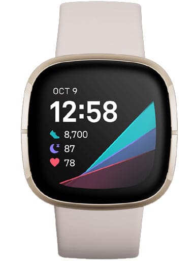 FITBIT SENSE LUNAR WHITE/SOFT GOLD FB512GLWT - Kamal Watch Company