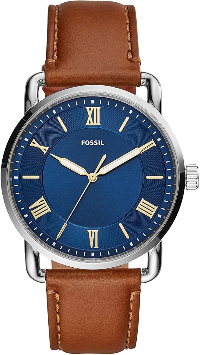 Fossil Copeland 42-mm Three-Hand Luggage Leather Watch - Kamal Watch Company