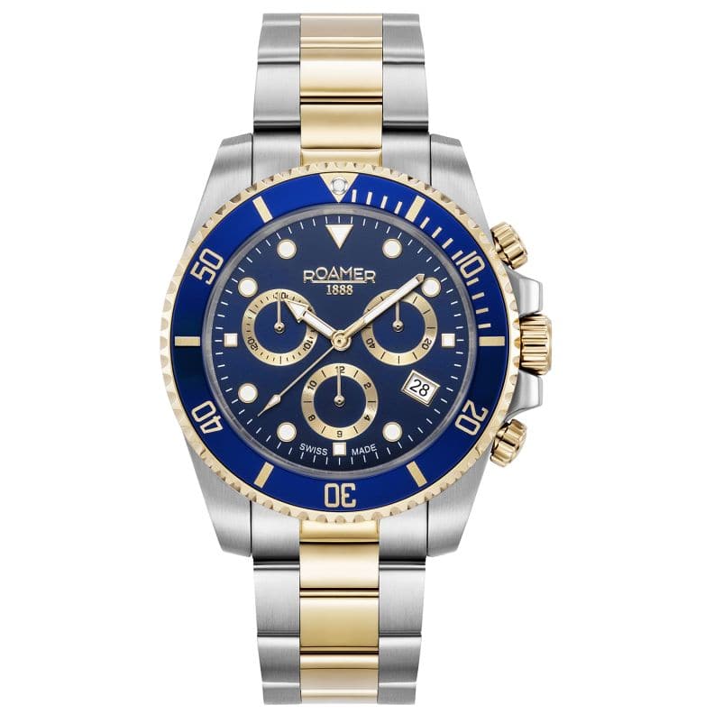 Roamer Deep Sea 100 Chronograph Blue Watch For Men 851837474520 - Kamal Watch Company