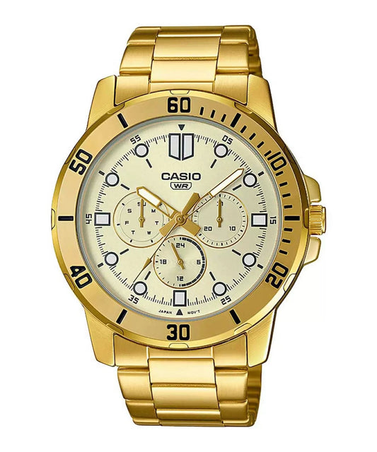 CASIO ENTICER MEN Gold Multi-Dial - Men's Watch A1857 - Kamal Watch Company