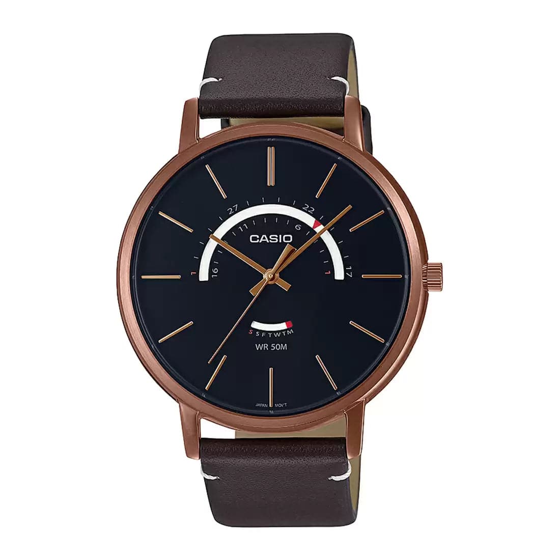 CASIO ENTICER MEN Brown Leather Analog - Men's Watch A1883 - Kamal Watch Company