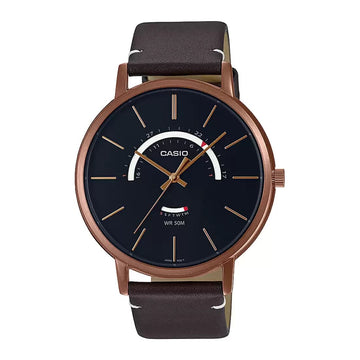 CASIO ENTICER MEN Brown Leather Analog - Men's Watch A1883 - Kamal Watch Company