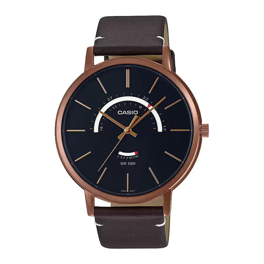 CASIO ENTICER MEN Brown Leather Analog - Men's Watch A1883 - Kamal Watch Company