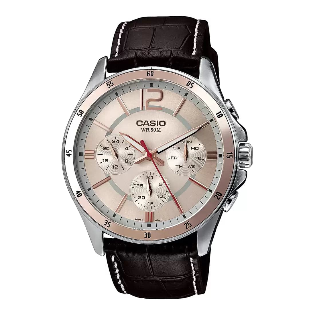 CASIO ENTICER MEN Brown Multi-Dial - Men's Watch A1887 - Kamal Watch Company