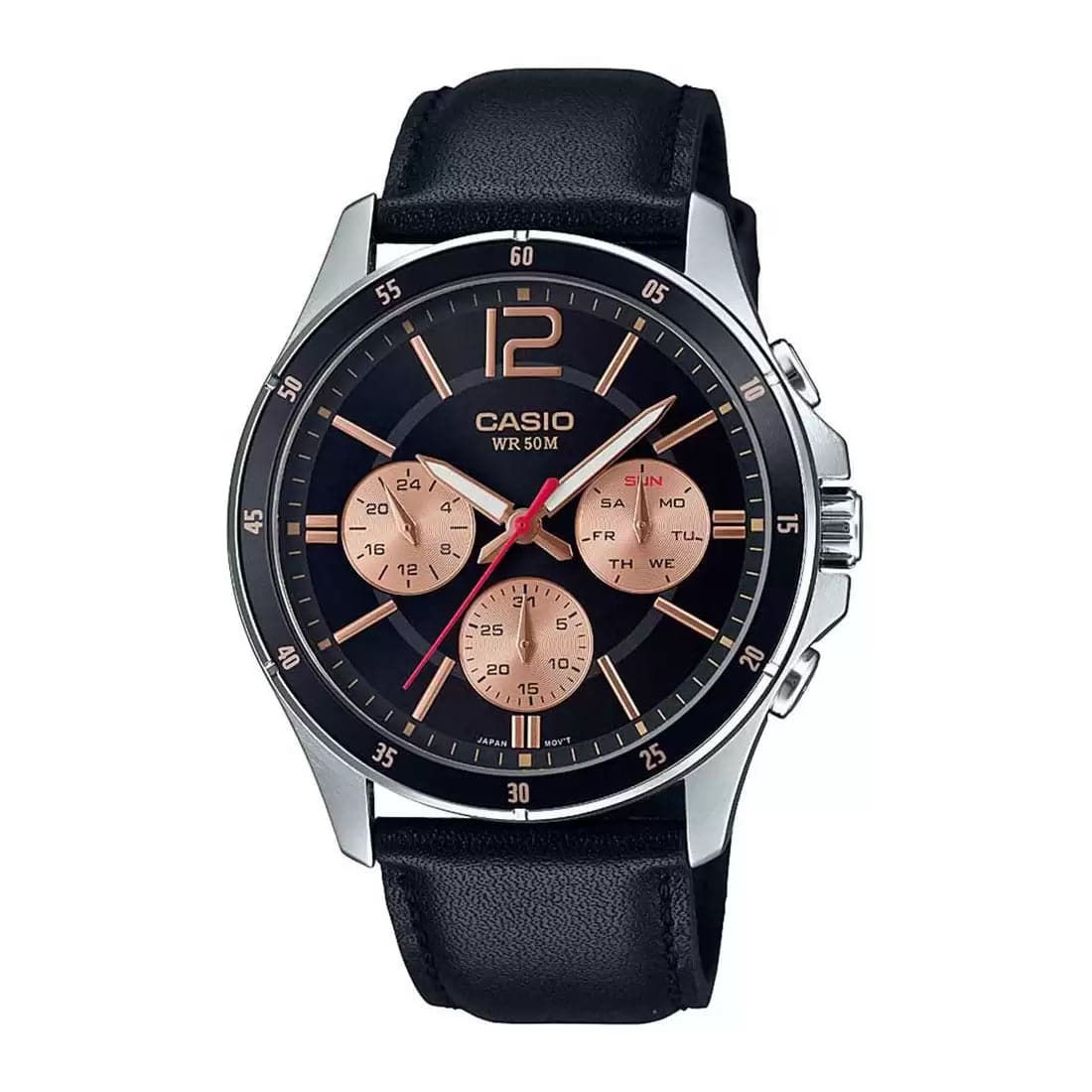 CASIO ENTICER MEN Black Multi-Dial - Men's Watch A1888 - Kamal Watch Company