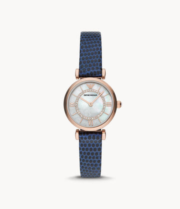 Emporio Armani Two-Hand Blue Leather Watch AR11468 - Kamal Watch Company