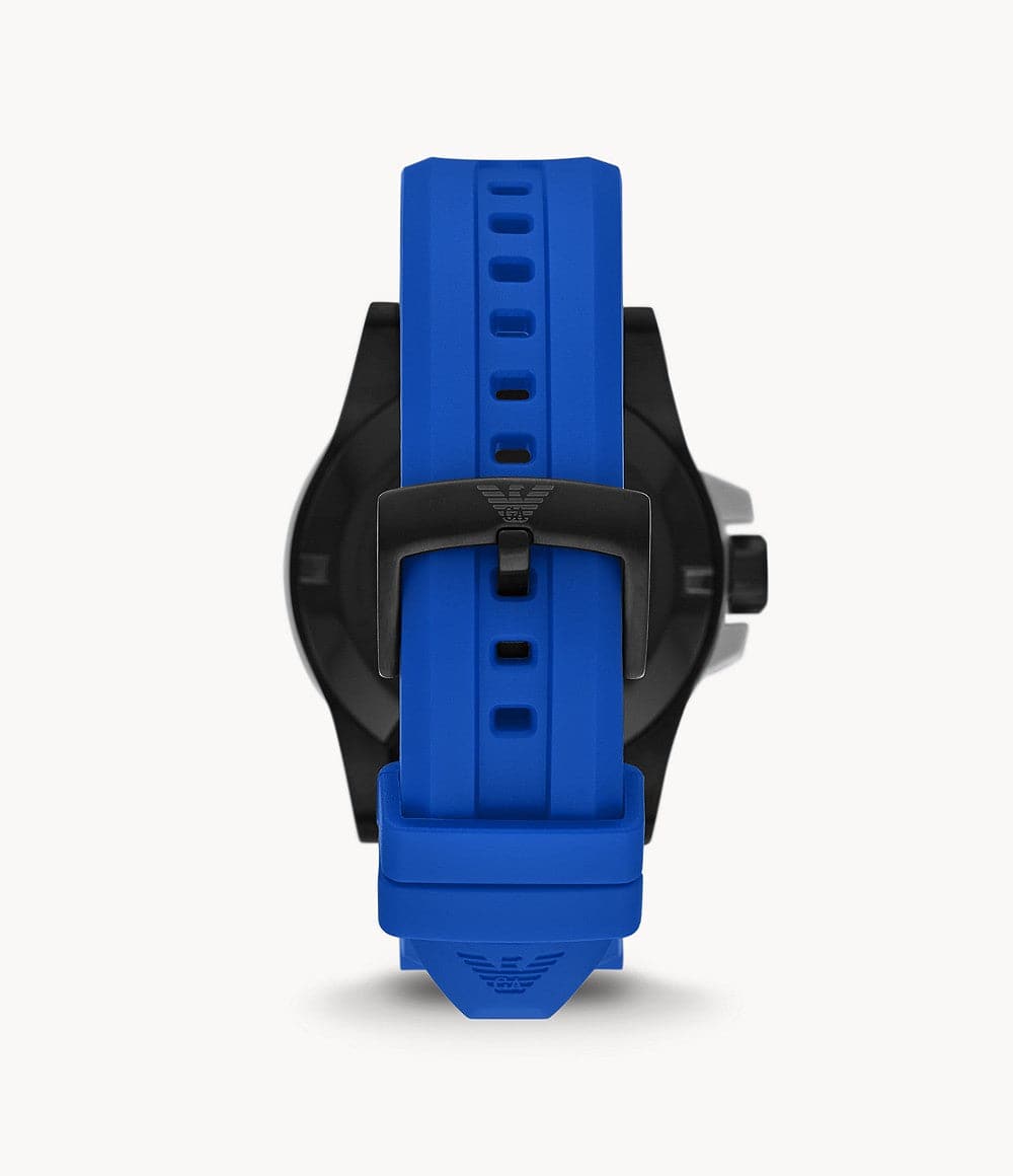 Emporio Armani Three-Hand Date Blue Polyurethane Watch AR11476I - Kamal Watch Company