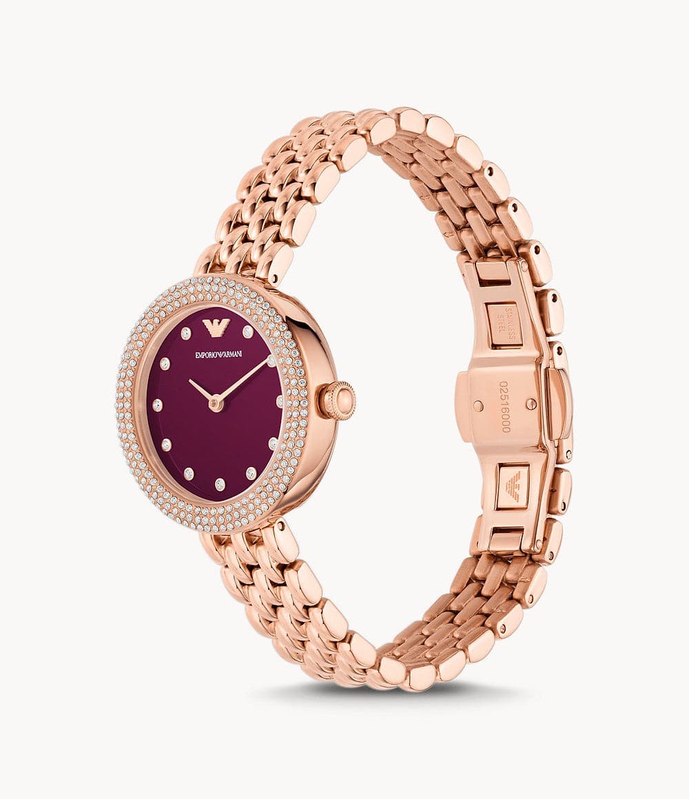 Emporio Armani Two-Hand Rose Gold Stainless Steel Watch AR11491I - Kamal Watch Company