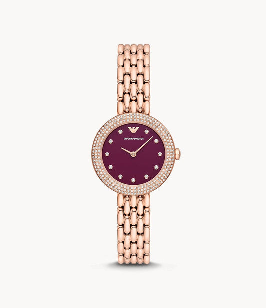 Emporio Armani Two-Hand Rose Gold Stainless Steel Watch AR11491I - Kamal Watch Company