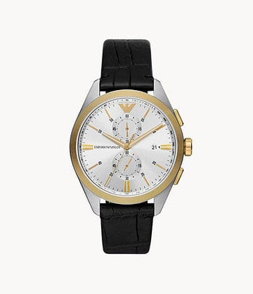 Emporio Armani Chronograph Black Leather Watch AR11498I - Kamal Watch Company