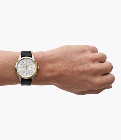 Emporio Armani Chronograph Black Leather Watch AR11498I - Kamal Watch Company