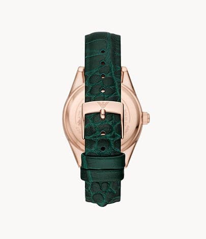 Emporio Armani Three-Hand Date Green Leather Watch AR11506I - Kamal Watch Company