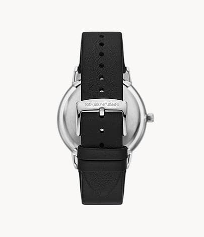 Emporio Armani Three-Hand Date Black Leather Watch AR11509I - Kamal Watch Company