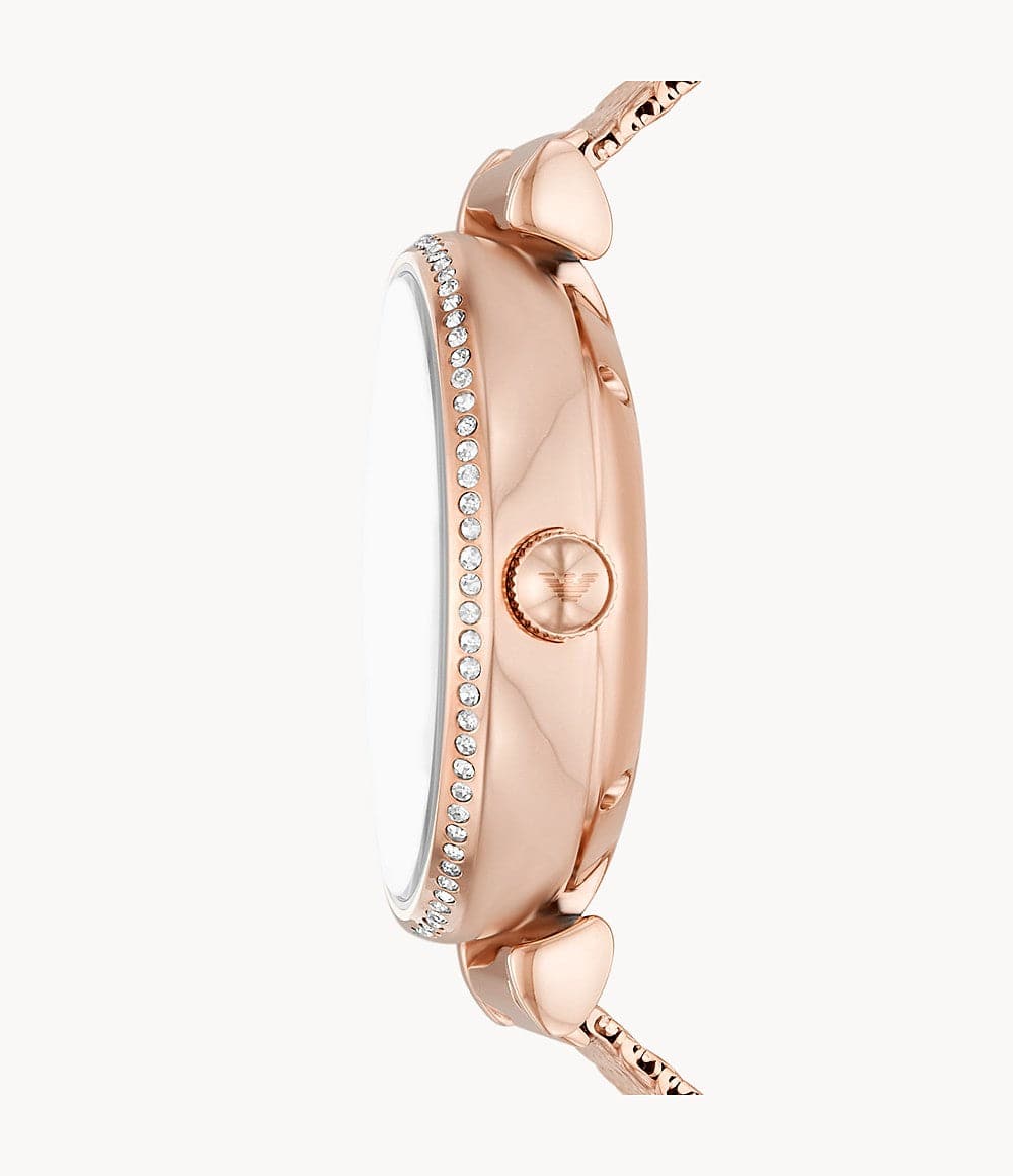 Emporio Armani Automatic Rose Gold Stainless Steel Mesh Watch AR60063 - Kamal Watch Company