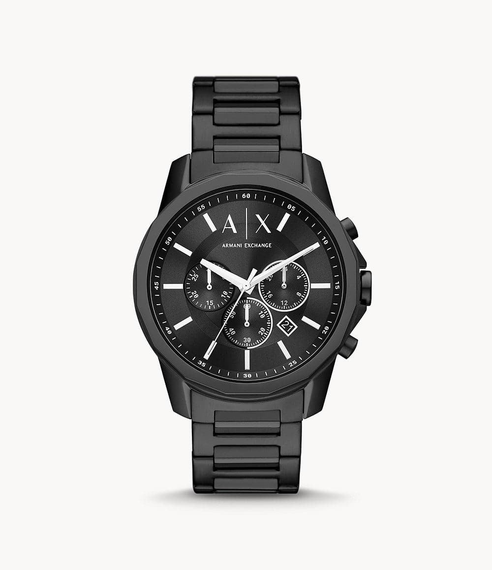 Armani Exchange Chronograph Black Stainless Steel Watch AX1722