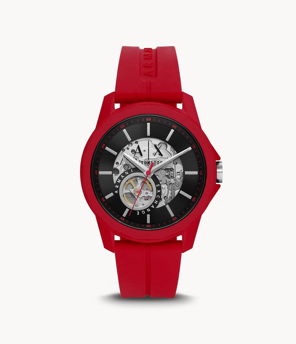 Armani Exchange Automatic Red Silicone Watch AX1728 - Kamal Watch Company