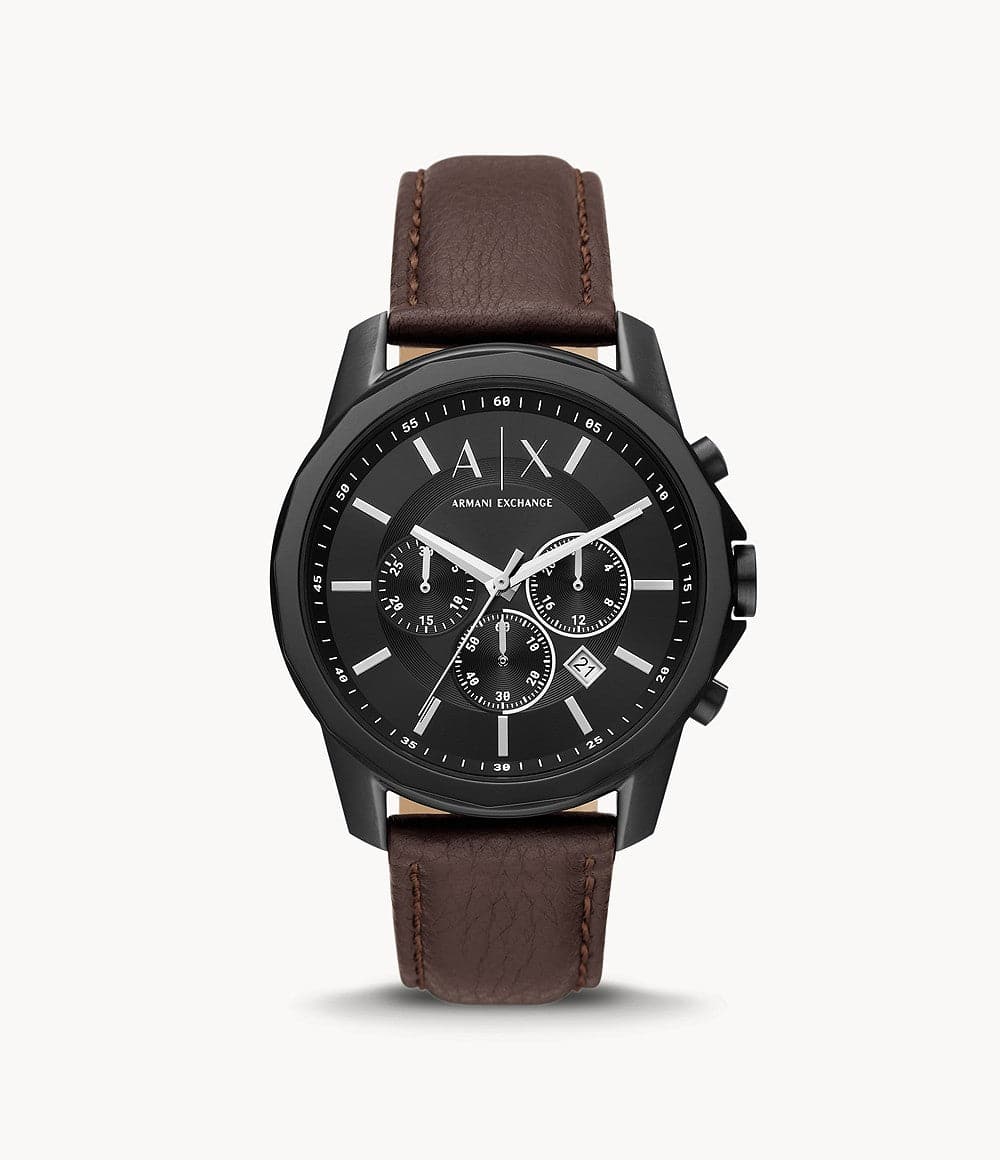 Armani Exchange Chronograph Brown Leather Watch AX1732I - Kamal Watch Company
