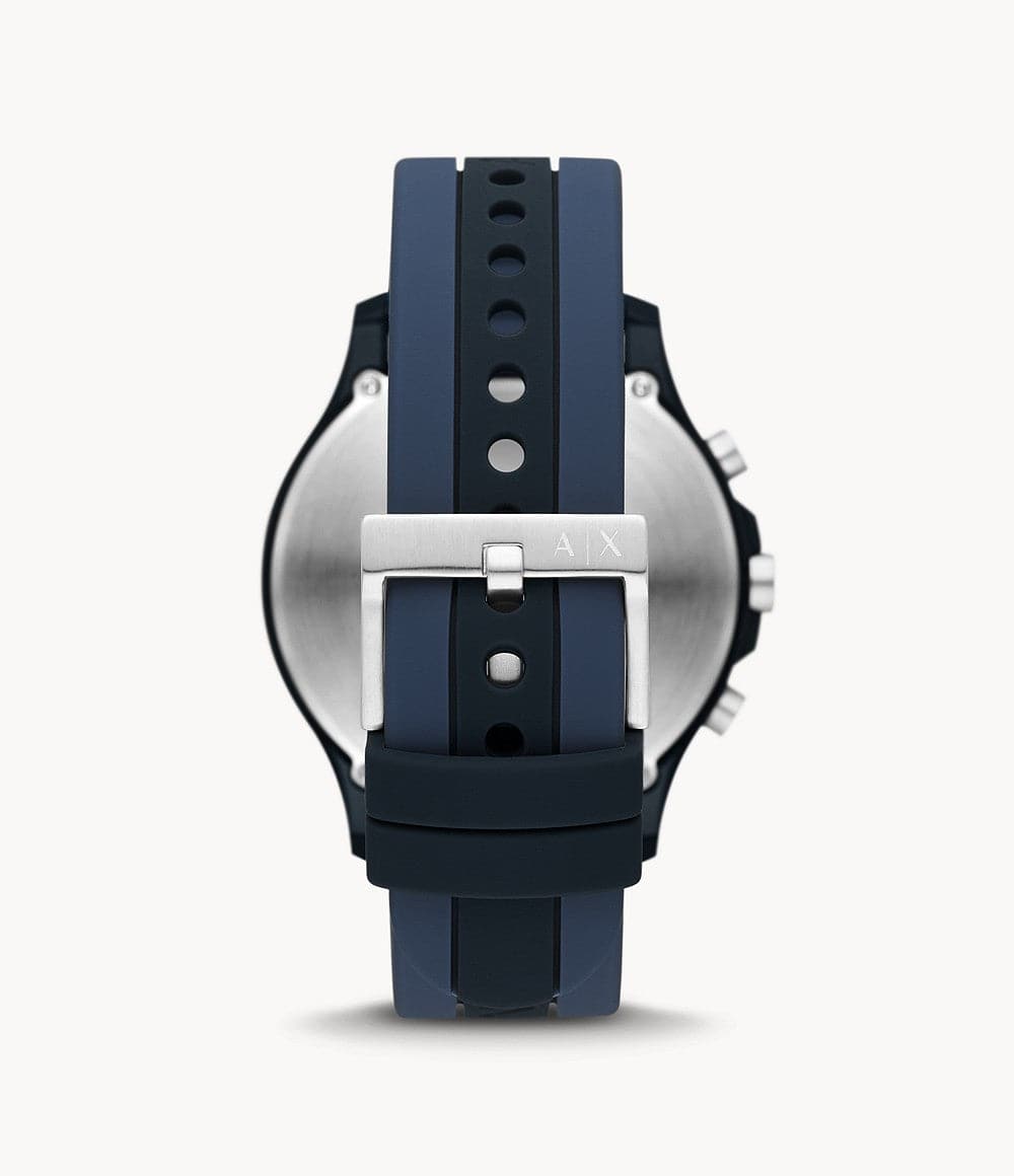 Armani Exchange Chronograph Black and Blue Silicone Watch AX2441I - Kamal Watch Company