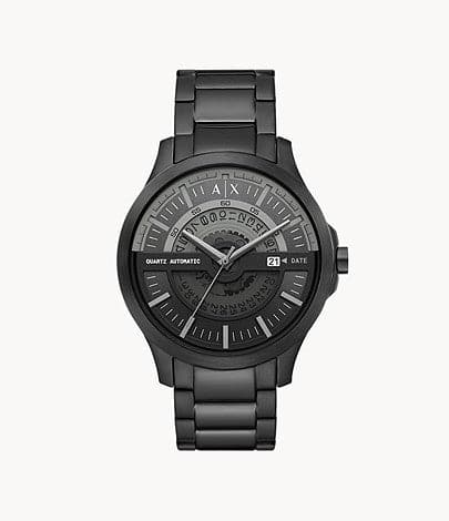 Armani Exchange Automatic Quartz Three-Hand Date Black Stainless Steel Watch AX2444I - Kamal Watch Company