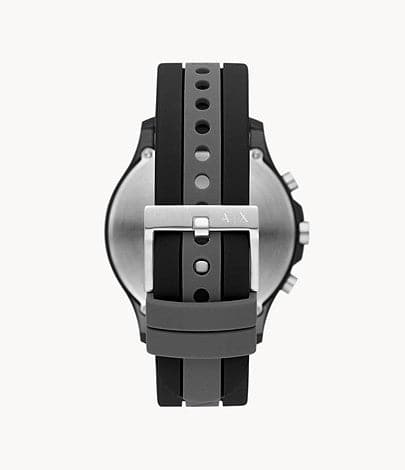 Armani Exchange Chronograph Black and Gray Silicone Watch AX2447I - Kamal Watch Company