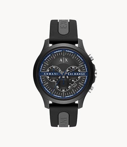 Armani Exchange Chronograph Black and Gray Silicone Watch AX2447I - Kamal Watch Company