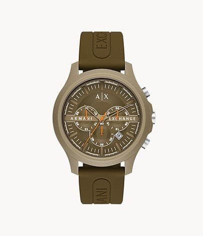 Armani Exchange Chronograph Brown Silicone Watch AX2448I - Kamal Watch Company