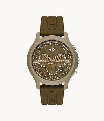 Armani Exchange Chronograph Brown Silicone Watch AX2448I - Kamal Watch Company