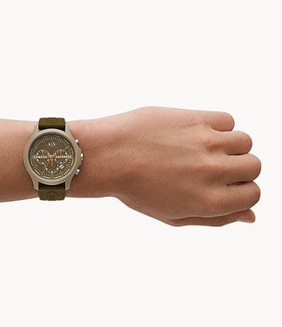 Armani Exchange Chronograph Brown Silicone Watch AX2448I - Kamal Watch Company