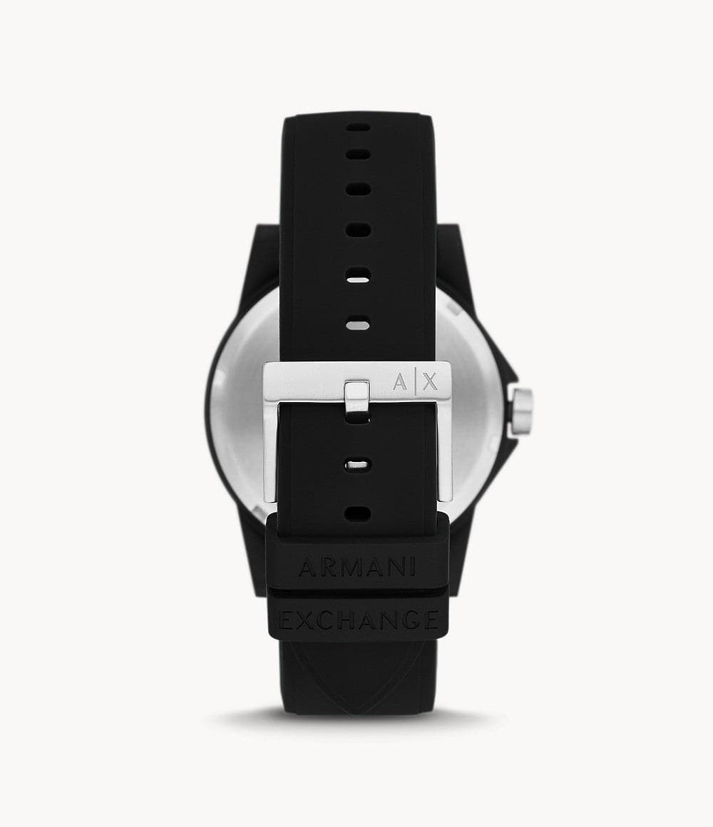 Armani Exchange Three-Hand Black Silicone Watch AX2520I - Kamal Watch Company