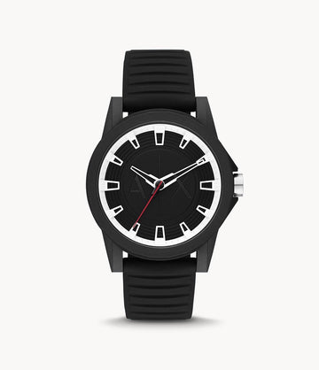 Armani Exchange Three-Hand Black Silicone Watch AX2520I - Kamal Watch Company