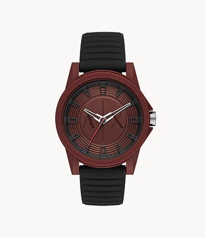 Armani Exchange Three-Hand Black Silicone Watch AX2525I - Kamal Watch Company