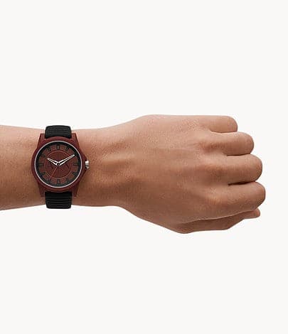 Armani Exchange Three-Hand Black Silicone Watch AX2525I