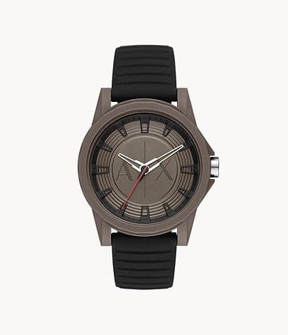 Armani Exchange Three-Hand Black Silicone Watch AX2526I - Kamal Watch Company