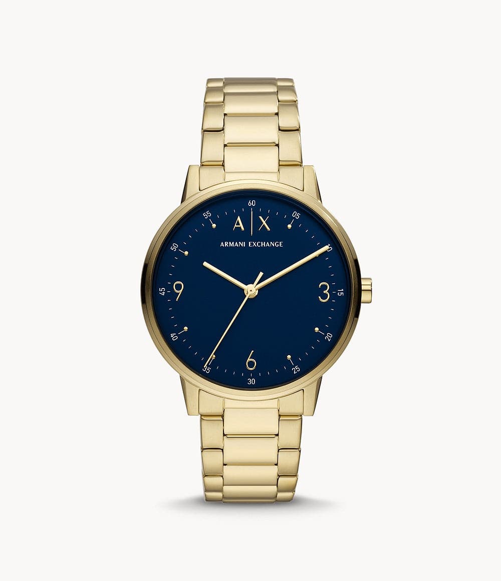 Armani Exchange Three-Hand Gold-Tone Stainless Steel Watch AX2749I