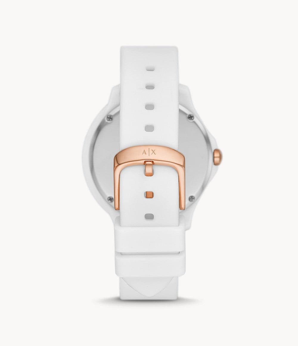 Armani Exchange Three-Hand White Silicone Watch AX5268 - Kamal Watch Company