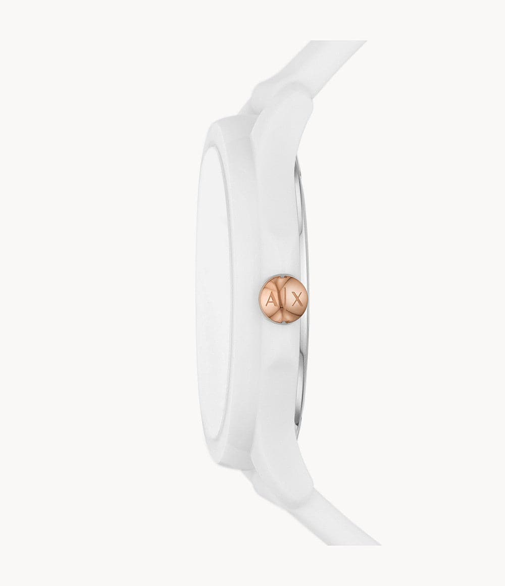 Armani Exchange Three-Hand White Silicone Watch AX5268 - Kamal Watch Company