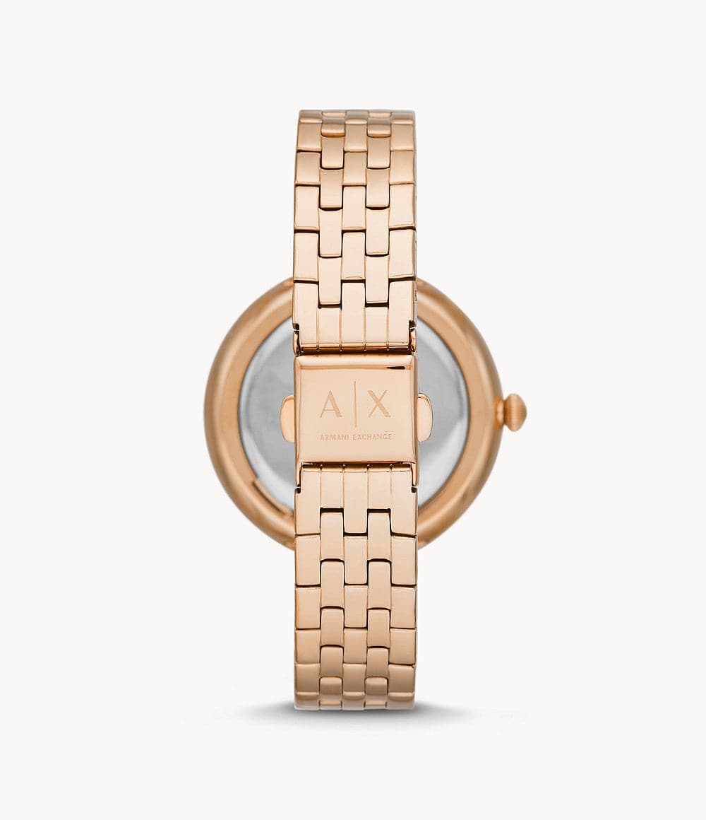 Armani Exchange Three-Hand Rose Gold-Tone Stainless Steel Watch AX5328I - Kamal Watch Company