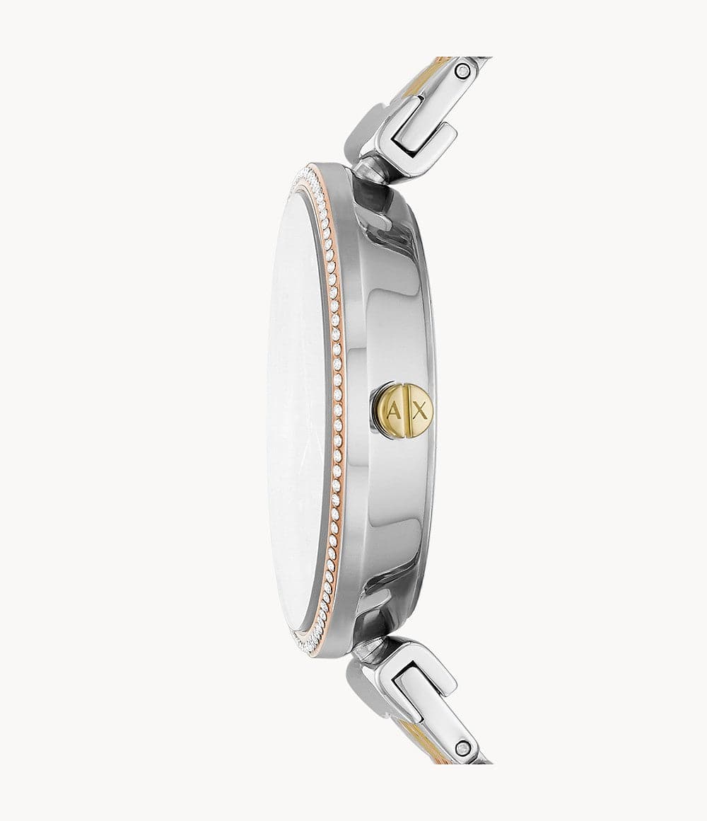 Armani Exchange Three-Hand Tri-Tone Stainless Steel Watch AX5911 - Kamal Watch Company