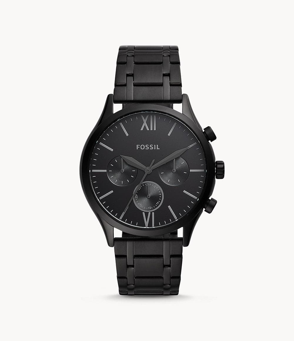 FOSSIL Fenmore Midsize Multifunction Black Stainless Steel Watch - Kamal Watch Company