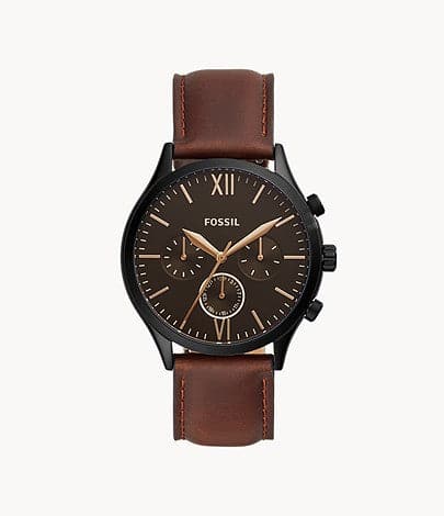FOSSIL Fenmore Midsize Multifunction Brown Leather Watch BQ2453I - Kamal Watch Company